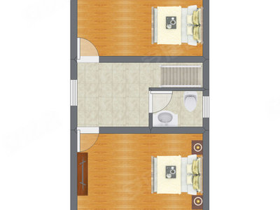 2室2厅 36.78平米