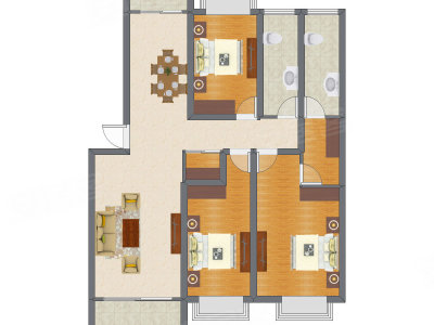 3室1厅 96.45平米