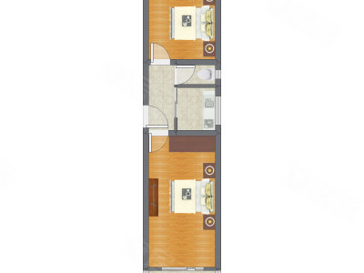2室0厅 51.96平米户型图