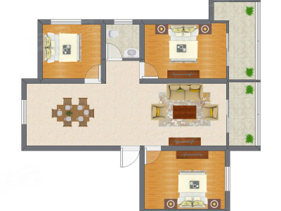 3室2厅 106.20平米