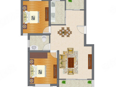 2室2厅 99.59平米