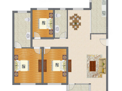 3室2厅 172.21平米