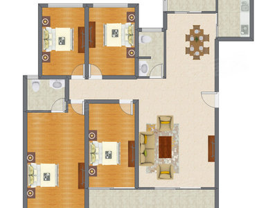 4室2厅 161.40平米