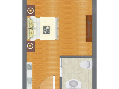 1室0厅 20.32平米户型图