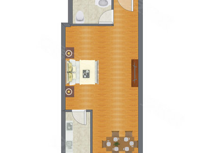 1室0厅 55.74平米
