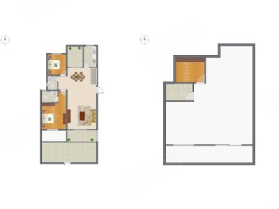 2室2厅 121.20平米户型图