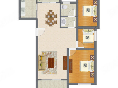 3室2厅 112.86平米户型图
