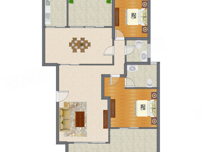 2室2厅 134.02平米