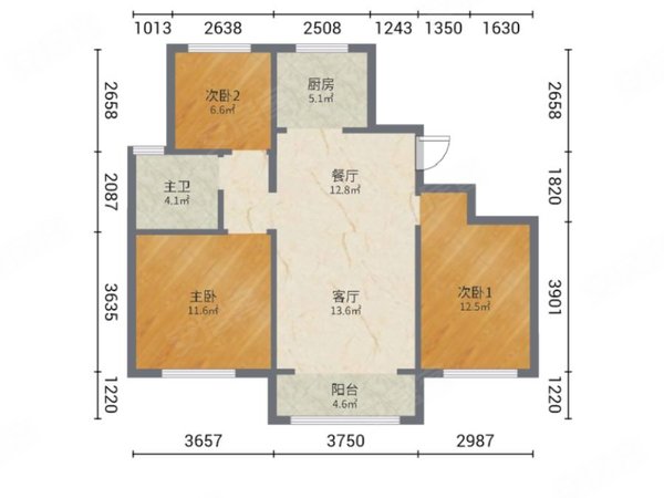 左岭新城100平户型图图片