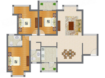 3室2厅 118.02平米