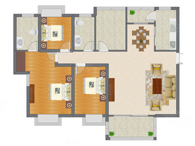 3室2厅 108.15平米