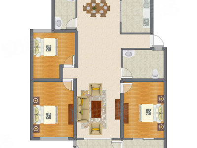 3室2厅 150.62平米