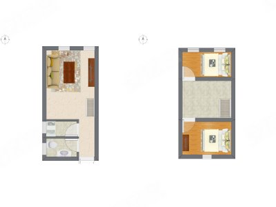 2室2厅 18.55平米