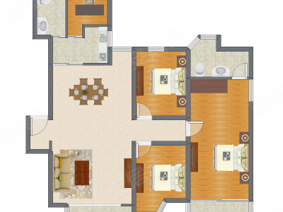 3室2厅 143.59平米