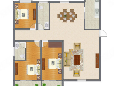 3室2厅 125.75平米