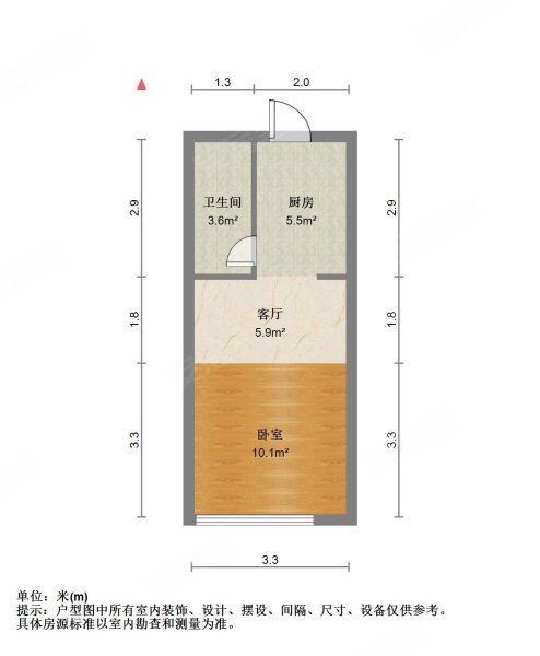 盛南公馆1室0厅1卫30.9㎡南北19万