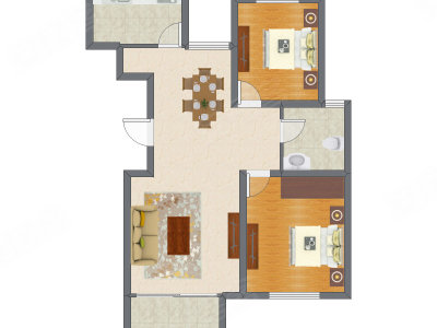 2室2厅 98.14平米