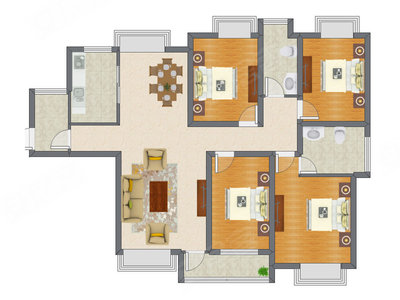 4室2厅 127.39平米