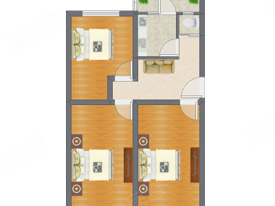 3室1厅 79.10平米户型图