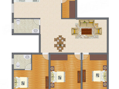 3室2厅 132.20平米