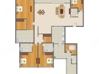 4室2厅 362.00平米户型图