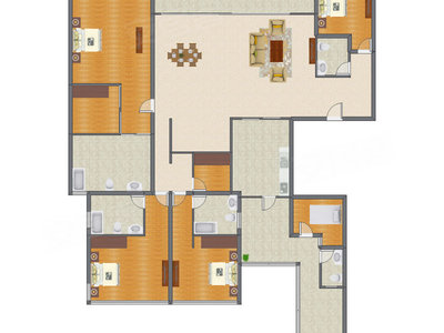 4室2厅 362.00平米户型图