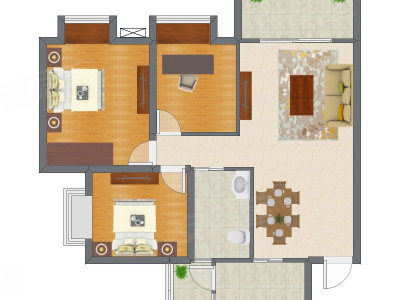 3室2厅 96.53平米