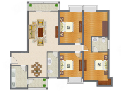 3室2厅 150.46平米