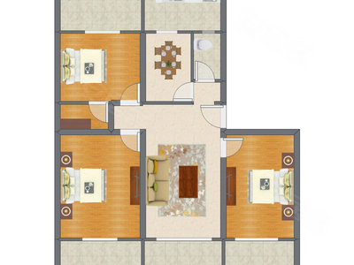 3室2厅 109.31平米户型图