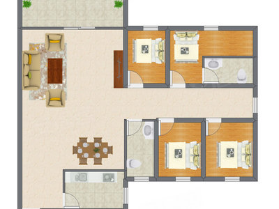4室2厅 137.00平米