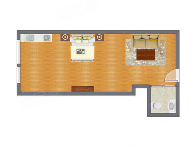 1室0厅 74.91平米户型图