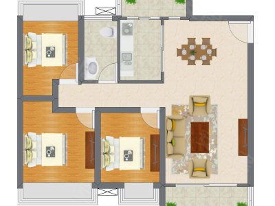 3室2厅 87.60平米