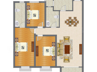 3室2厅 144.00平米