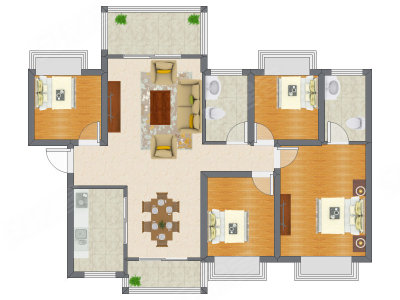 4室2厅 121.00平米