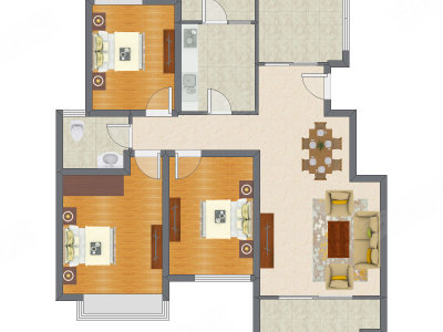 3室1厅 105.38平米