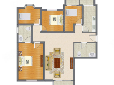 4室1厅 144.44平米