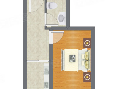 1室0厅 30.65平米户型图