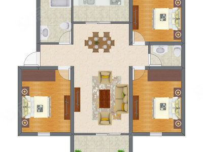 3室2厅 85.26平米