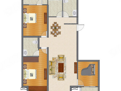 3室2厅 132.65平米