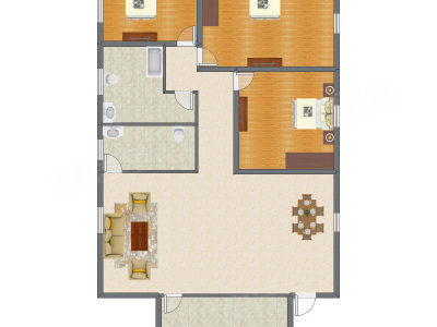 3室2厅 142.80平米