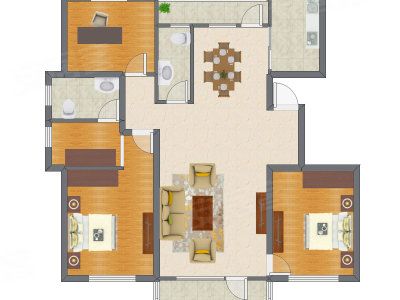 3室2厅 87.57平米