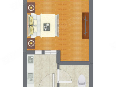 1室0厅 30.49平米户型图