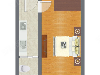 1室0厅 33.40平米户型图