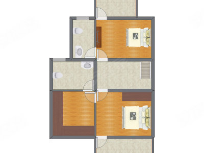 3室2厅 74.04平米