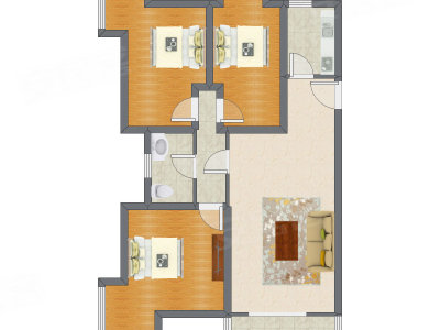 3室1厅 101.42平米
