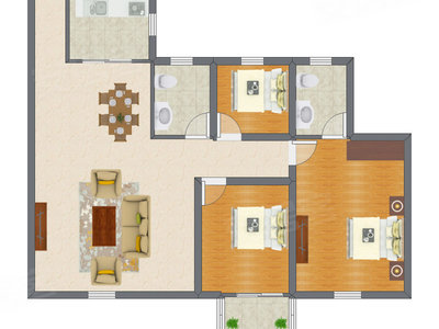 3室2厅 89.79平米