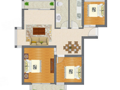 3室2厅 111.69平米