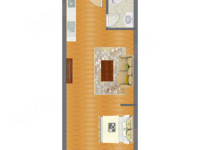 1室0厅 69.00平米户型图