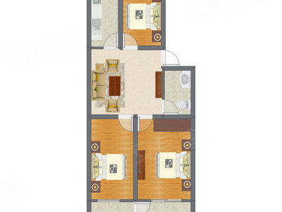3室1厅 55.10平米