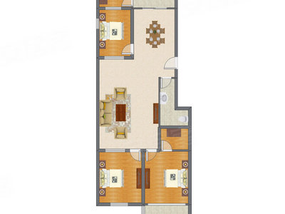 3室2厅 140.67平米户型图